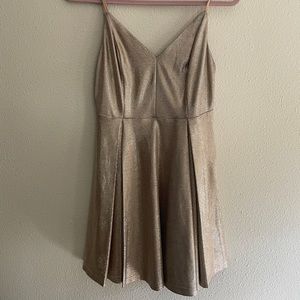 Lulu’s Gold shiny mini dress